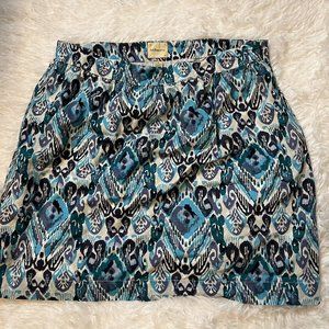 G.H Bass & Co Women's Skirt Size 10 Turquoise blues white Above The Knee Cotton
